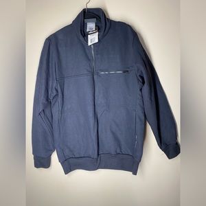 Workrite FR Mens Sz Small Navy Blue Sweatshirt 1/4zip